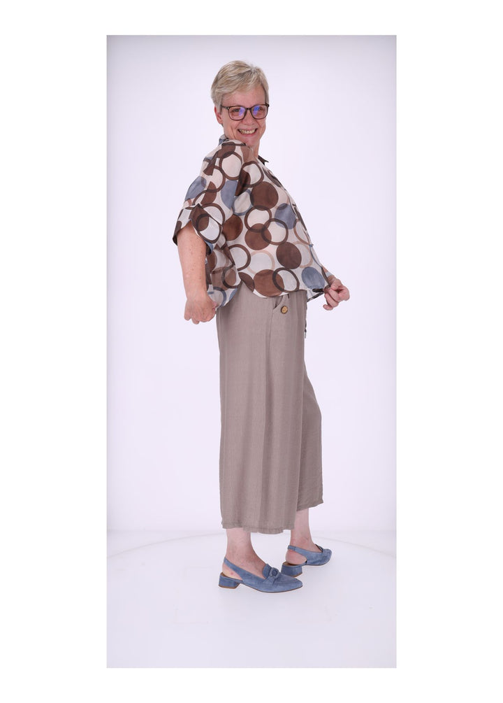 Bluse Raglan Ärmel leichte Qualität AOP Kreise