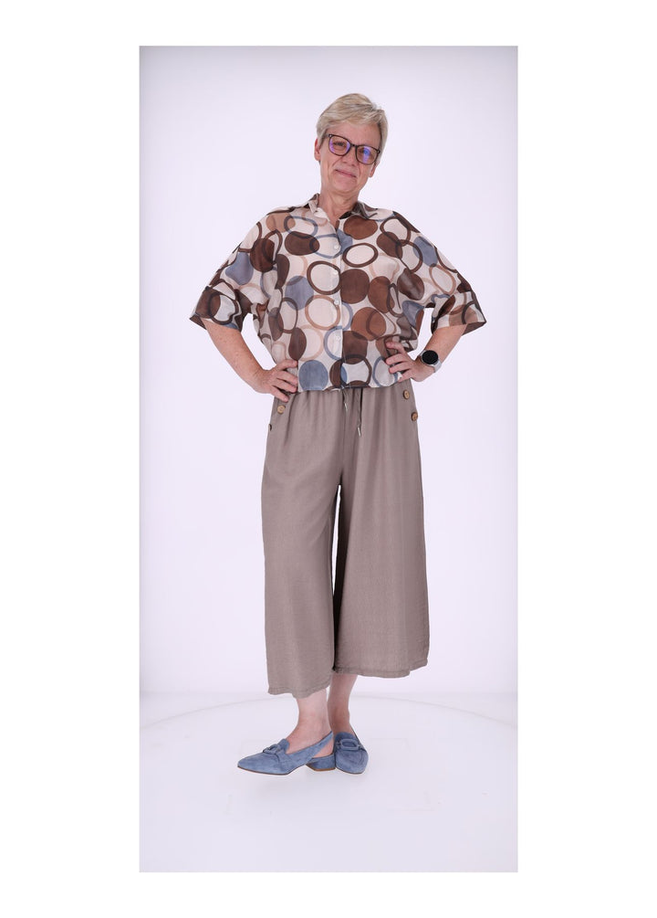 Bluse Raglan Ärmel leichte Qualität AOP Kreise