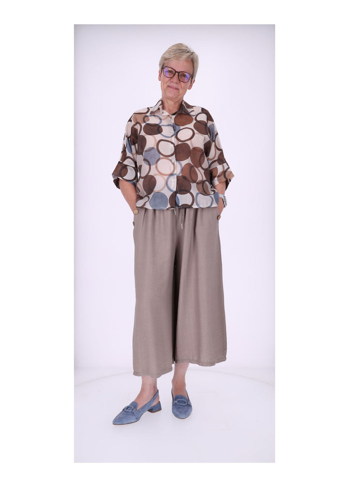Bluse Raglan Ärmel leichte Qualität AOP Kreise