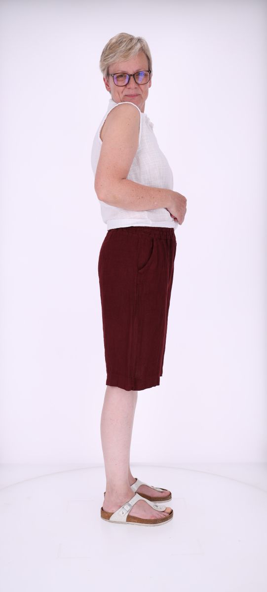 Leinenshort Damen Gummibund