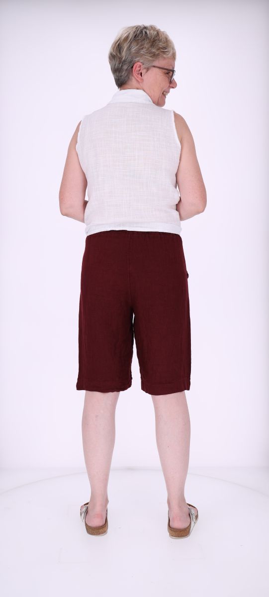 Leinenshort Damen Gummibund