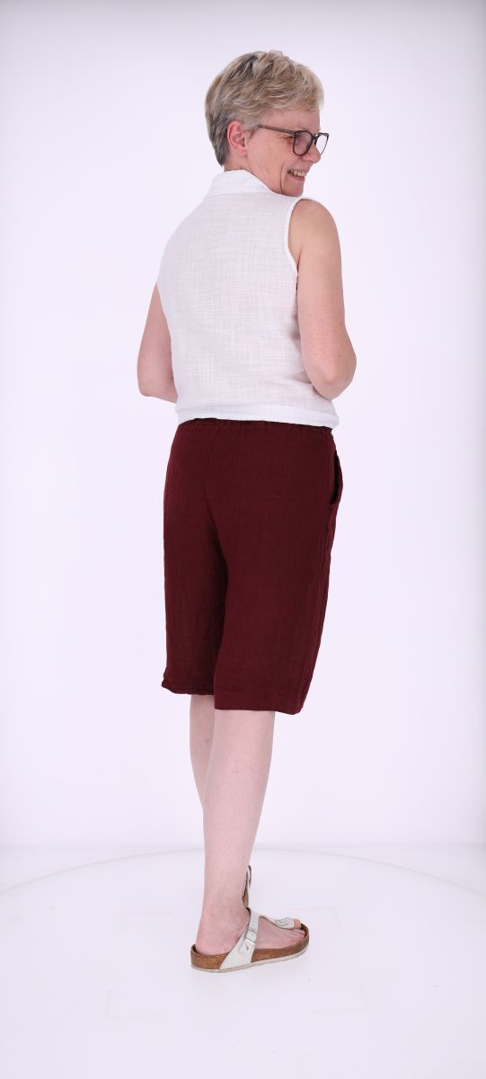 Leinenshort Damen Gummibund