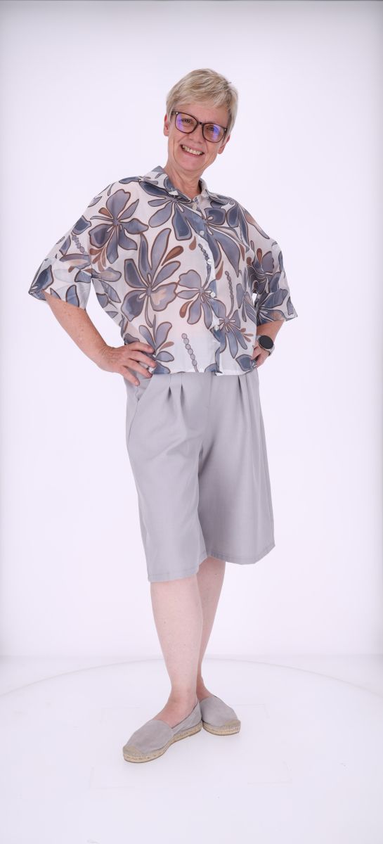 Bluse Raglan Ärmel AOP Blätter