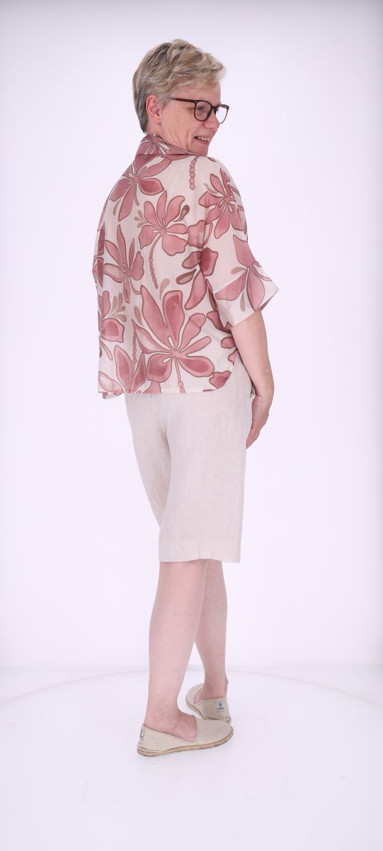 Bluse Raglan Ärmel AOP Blätter
