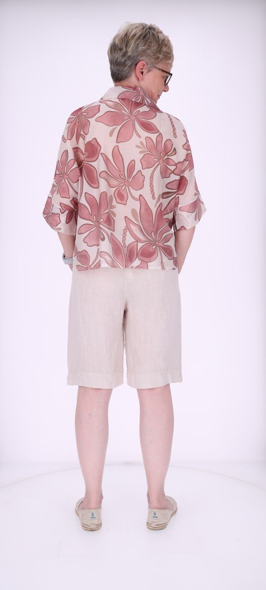 Bluse Raglan Ärmel AOP Blätter