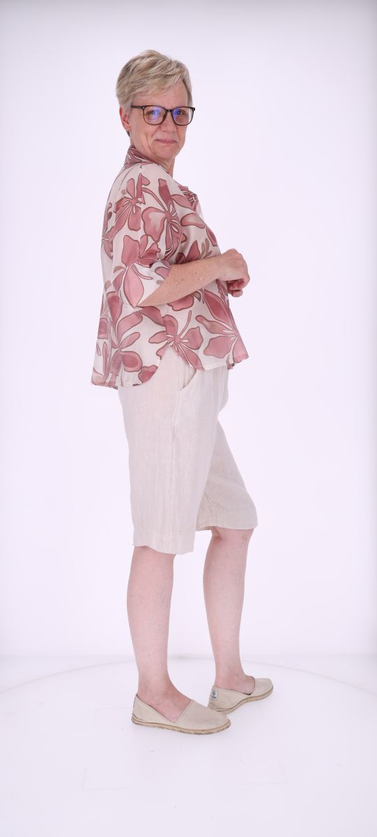 Bluse Raglan Ärmel AOP Blätter