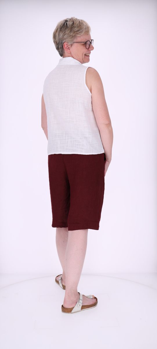Bluse Damen Leinenmix ohne Arm