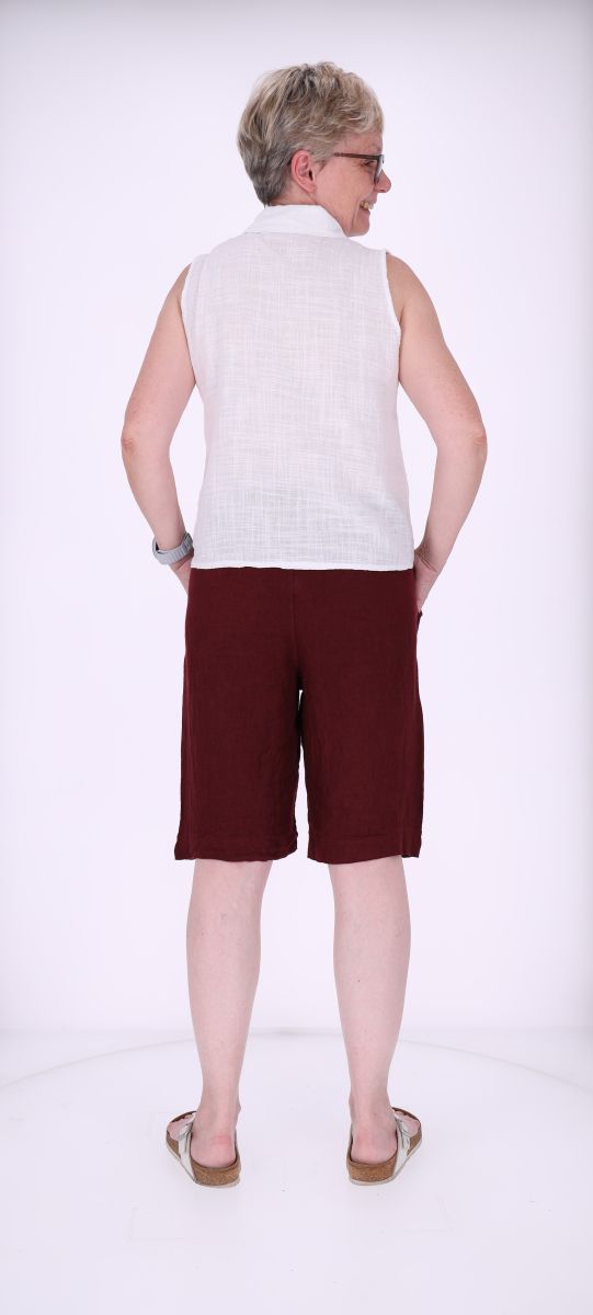 Bluse Damen Leinenmix ohne Arm
