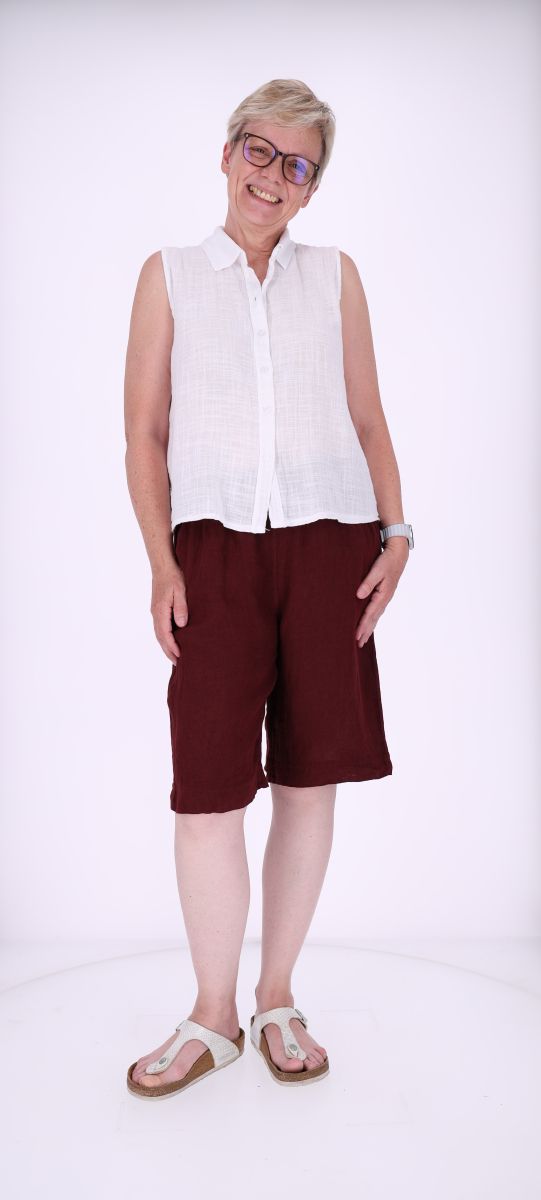 Bluse Damen Leinenmix ohne Arm