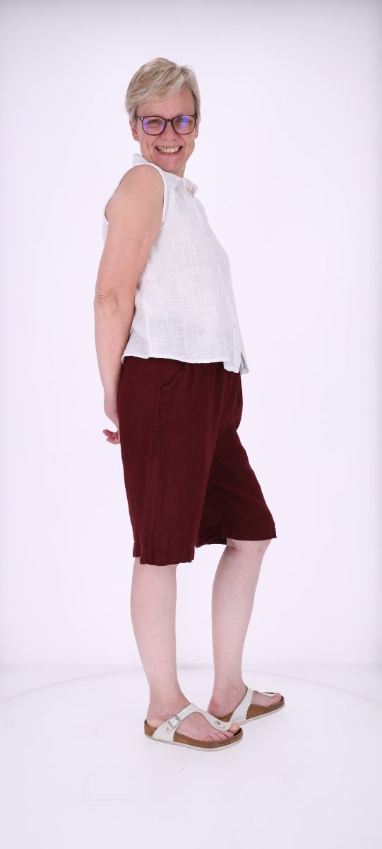 Bluse Damen Leinenmix ohne Arm