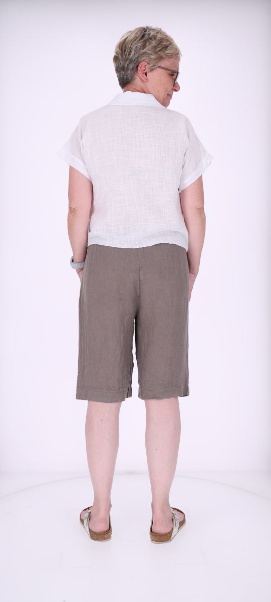 Bluse Damen zum Binden Leinenmix
