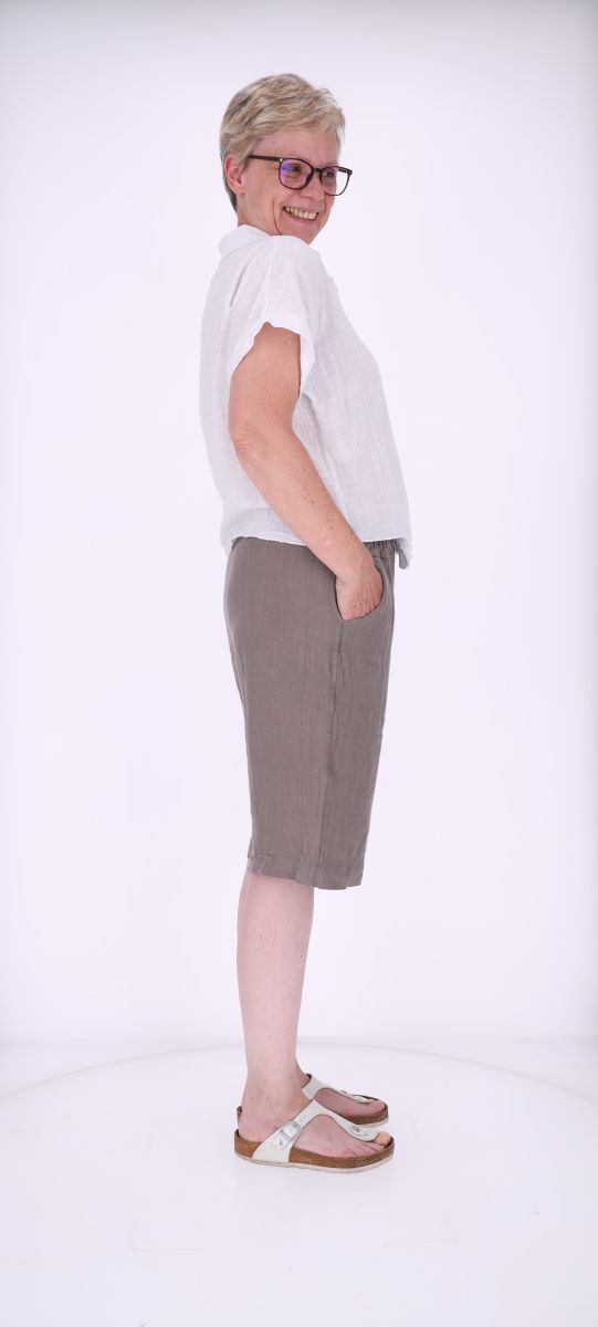 Bluse Damen zum Binden Leinenmix