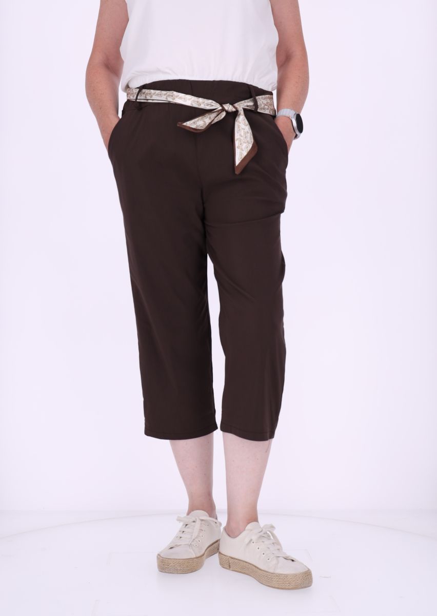 Capri Damen Viskose mit Tuchgürtel