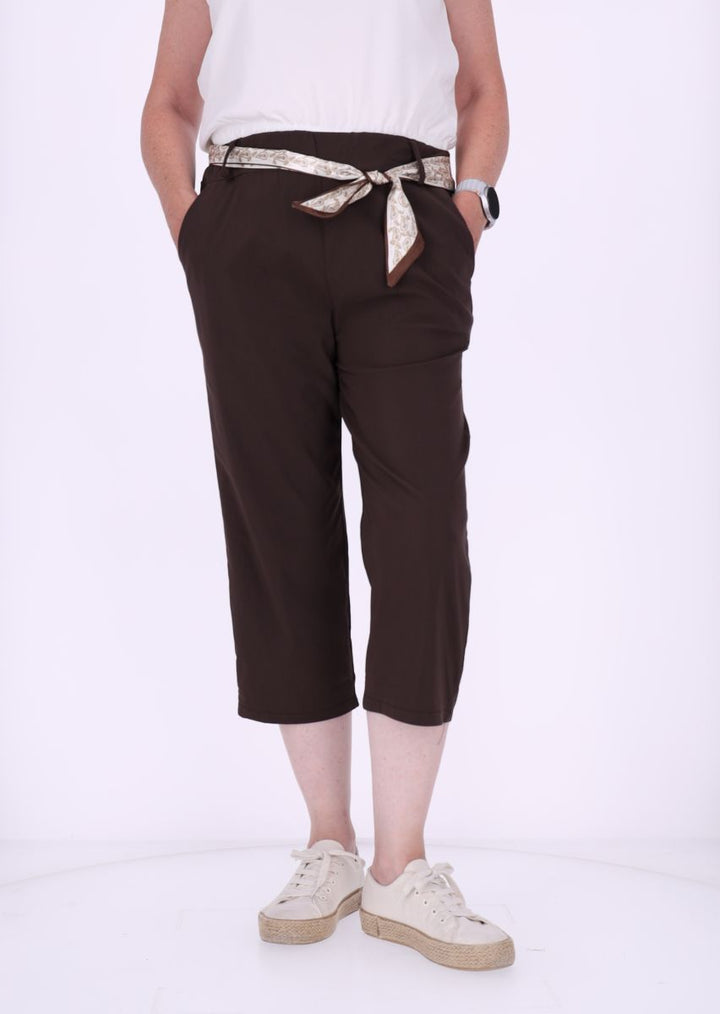 Capri Damen Viskose mit Tuchgürtel