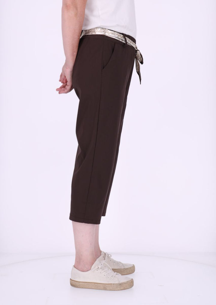 Capri Damen Viskose mit Tuchgürtel