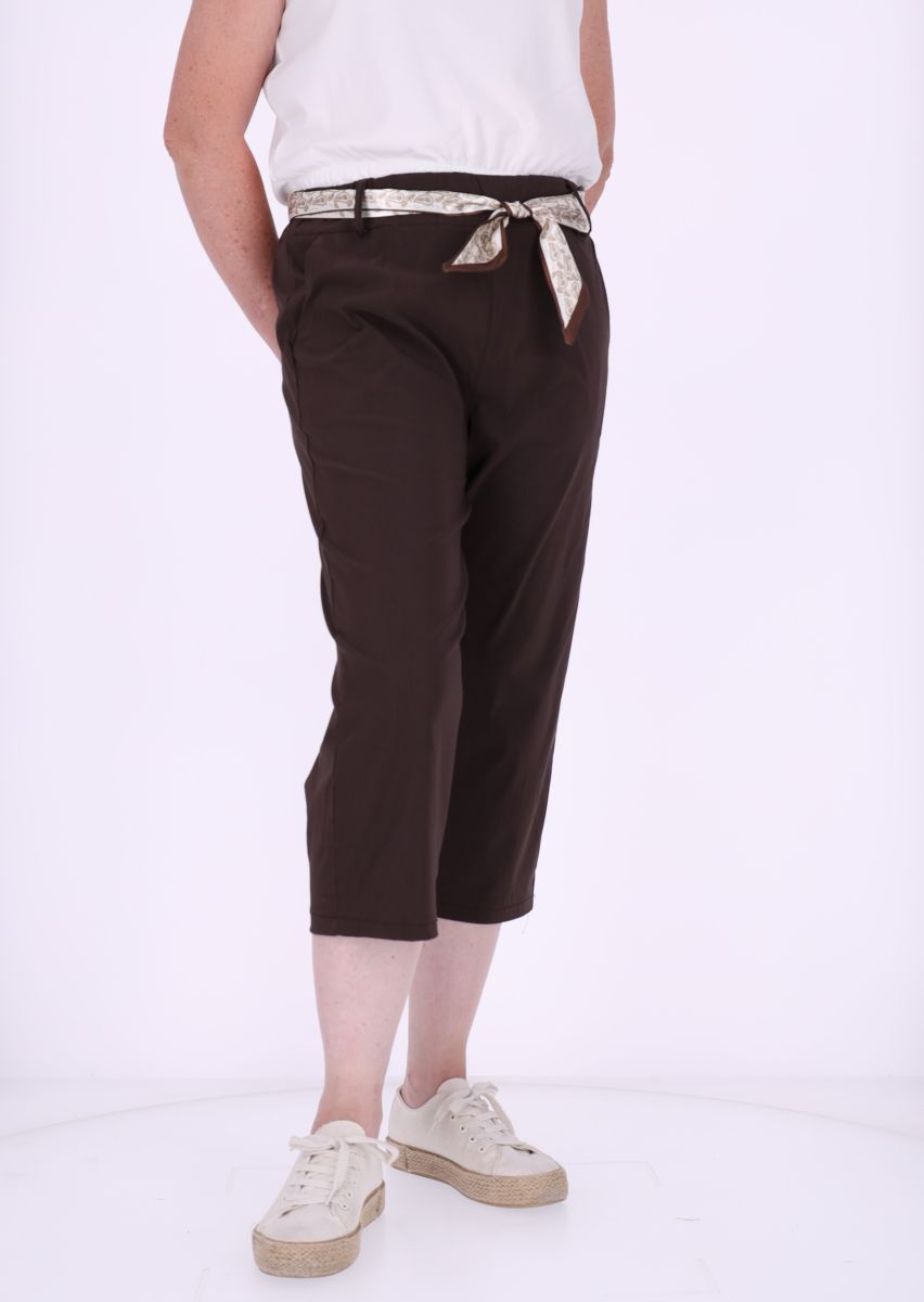 Capri Damen Viskose mit Tuchgürtel