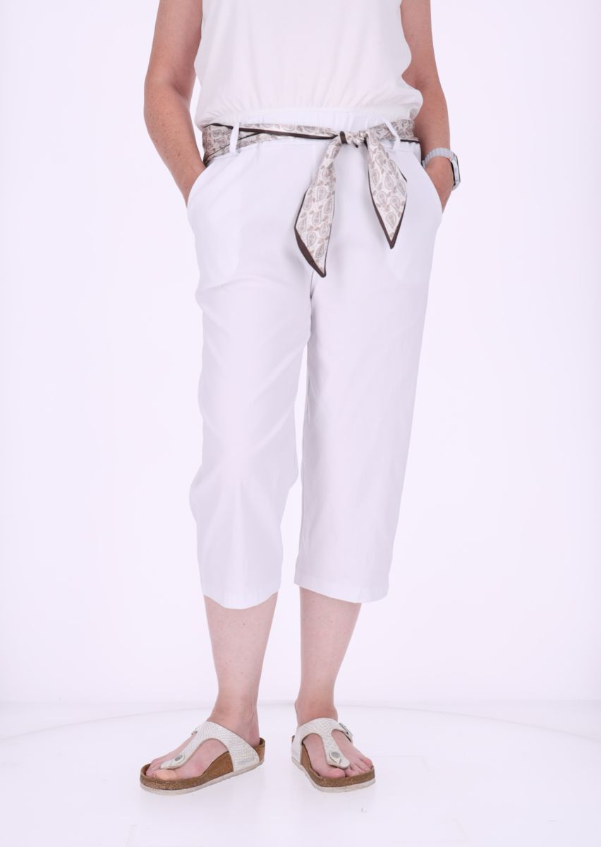 Capri Damen Viskose mit Tuchgürtel