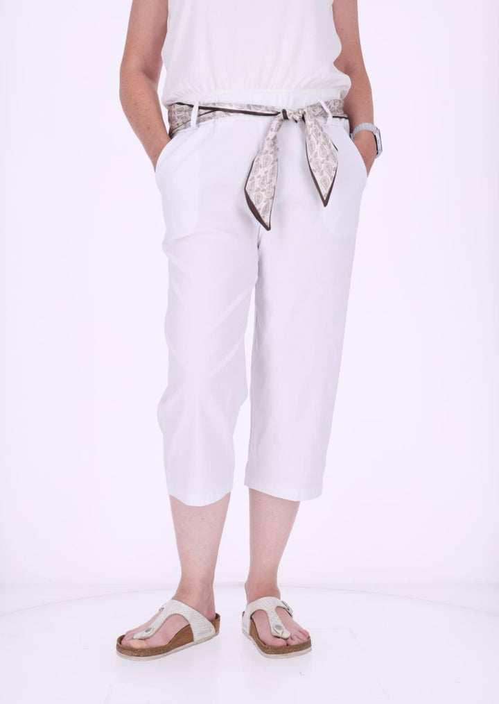 Capri Damen Viskose mit Tuchgürtel
