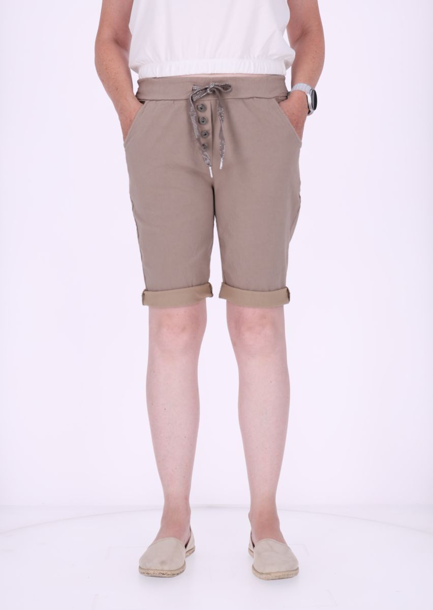 Short Damen Tunnelzug angedeutete Knopfleiste