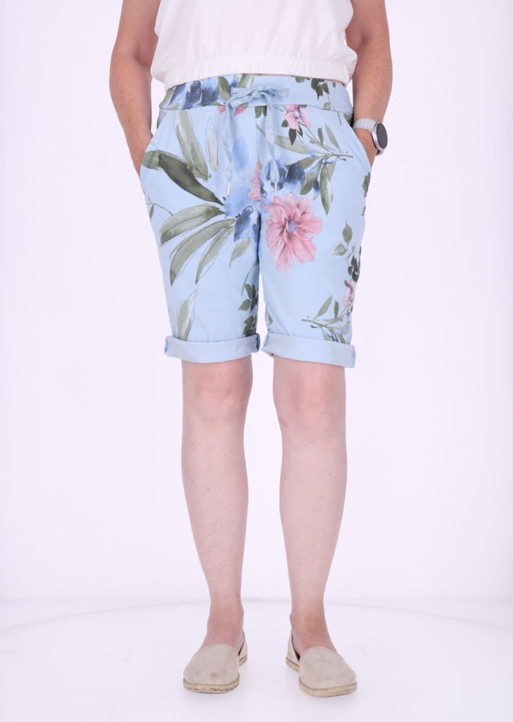 Short Damen Tunnelzug AOP Blüten