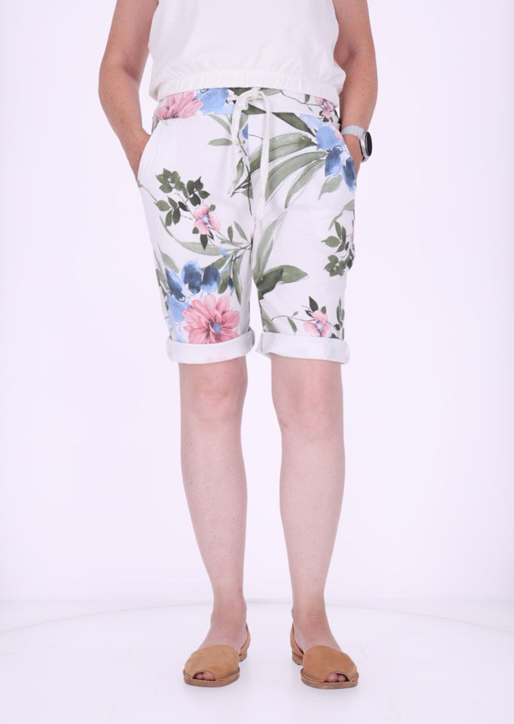 Short Damen Tunnelzug AOP Blüten