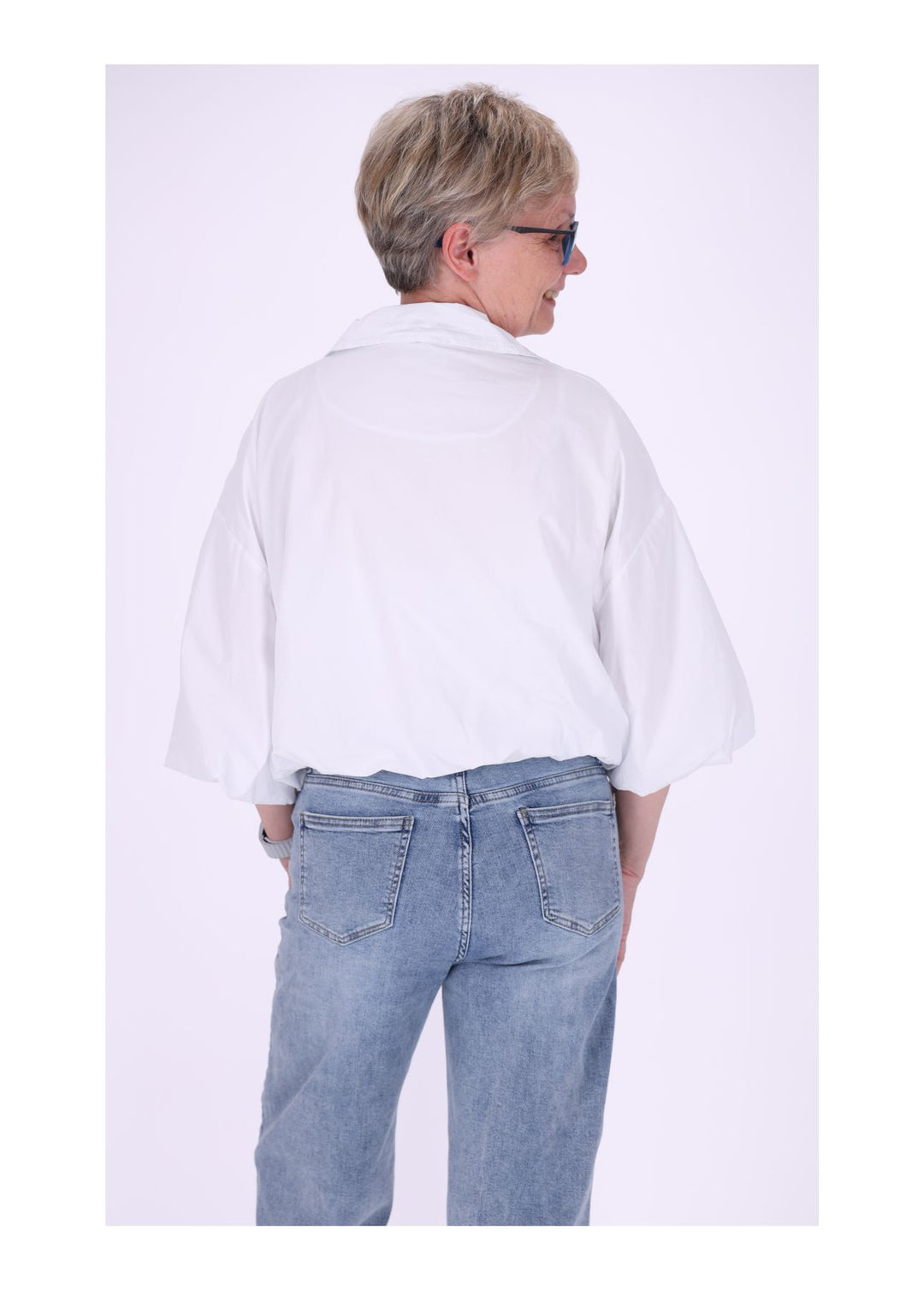 Jacke Damen 3/4 Arm Ballonärmel Gummizug im Bund
