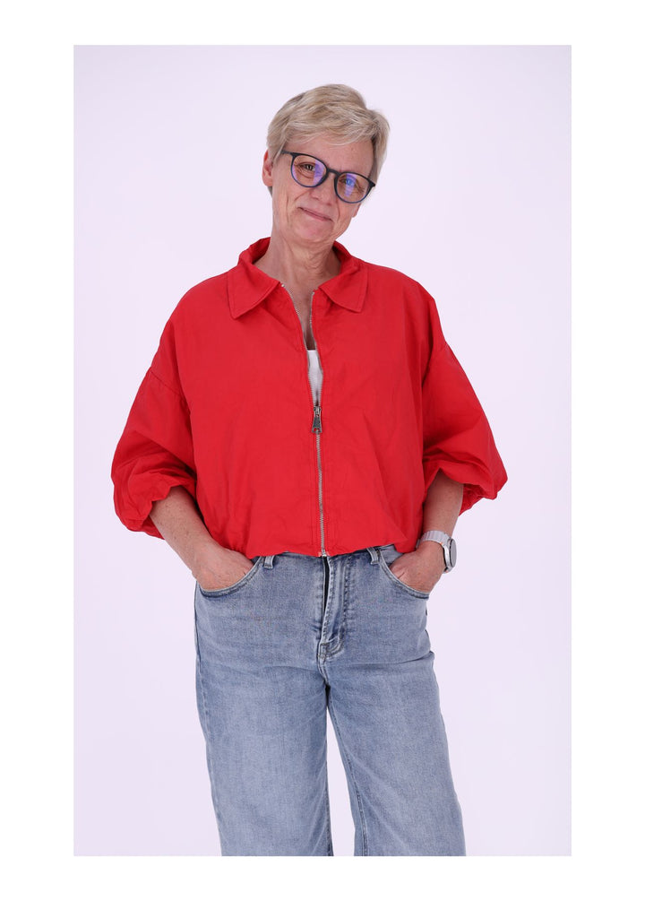 Jacke Damen 3/4 Arm Ballonärmel Gummizug im Bund