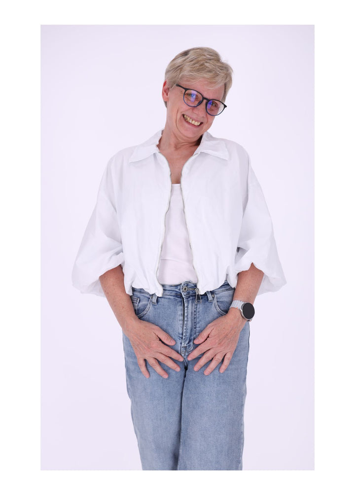 Jacke Damen 3/4 Arm Ballonärmel Gummizug im Bund