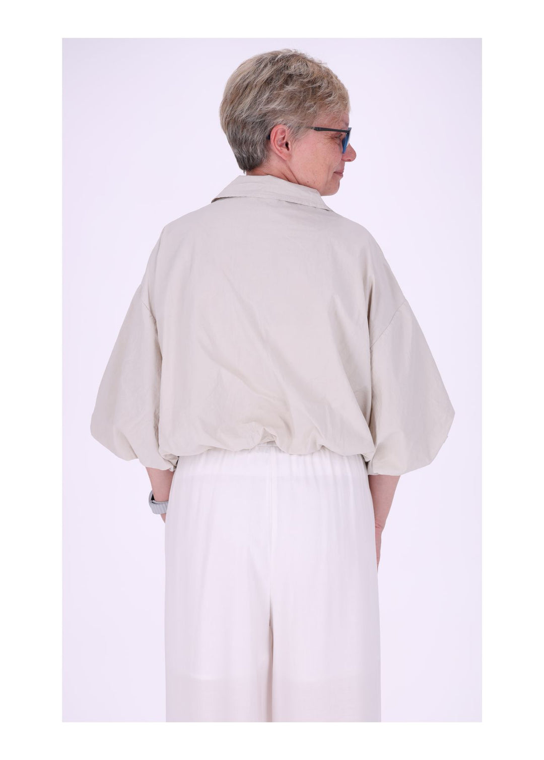 Jacke Damen 3/4 Arm Ballonärmel Gummizug im Bund