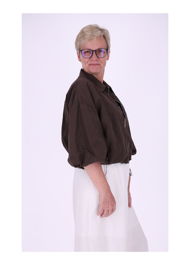 Jacke Damen 3/4 Arm Ballonärmel Gummizug im Bund
