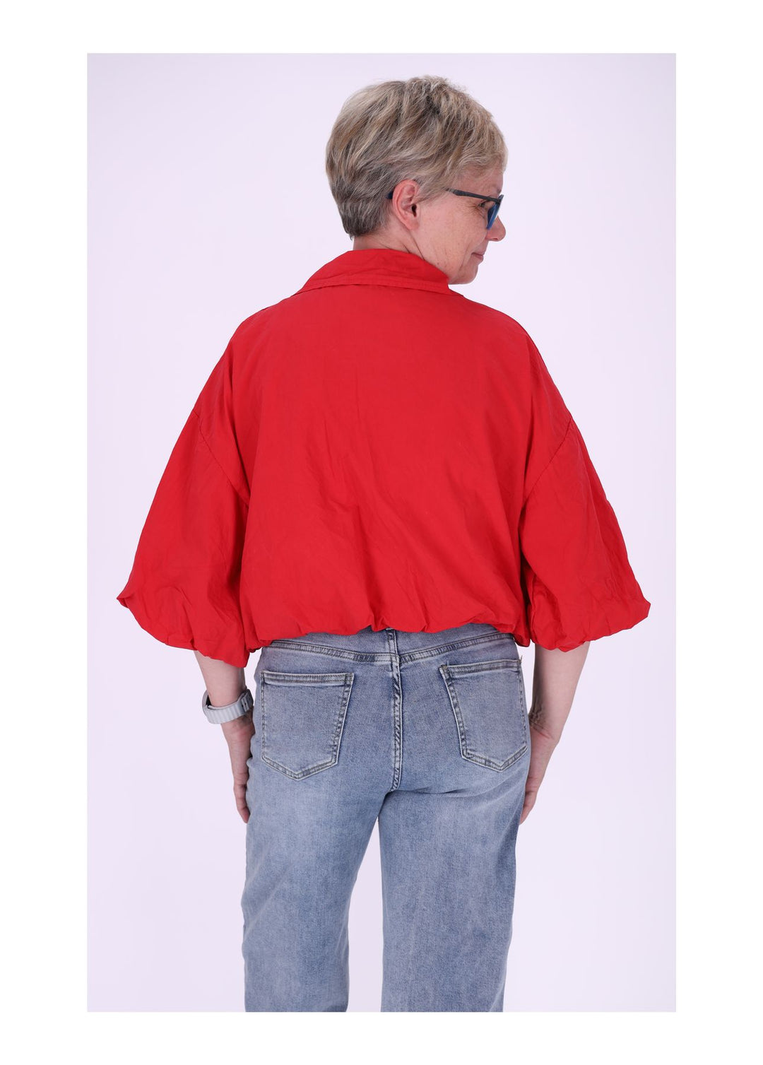 Jacke Damen 3/4 Arm Ballonärmel Gummizug im Bund
