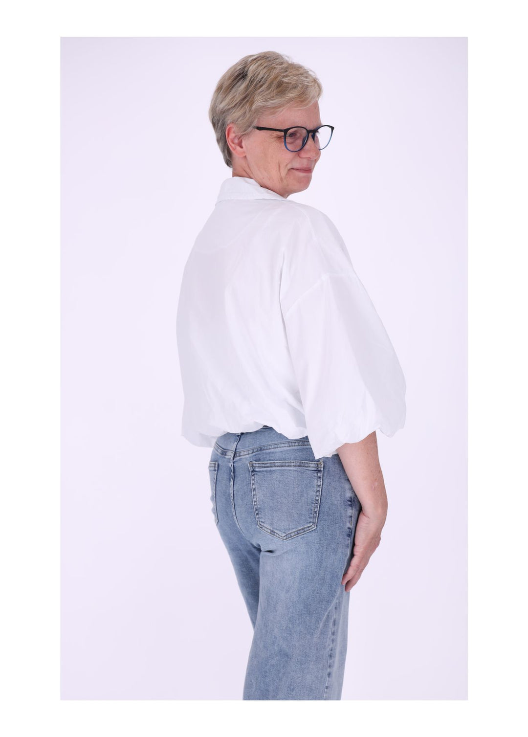Jacke Damen 3/4 Arm Ballonärmel Gummizug im Bund