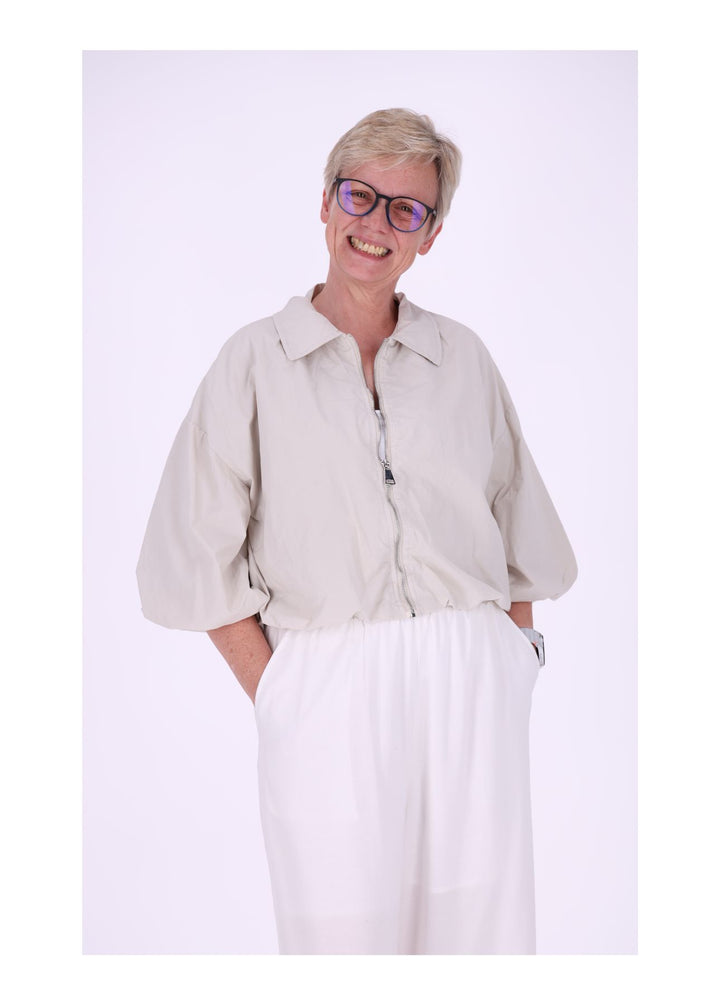 Jacke Damen 3/4 Arm Ballonärmel Gummizug im Bund