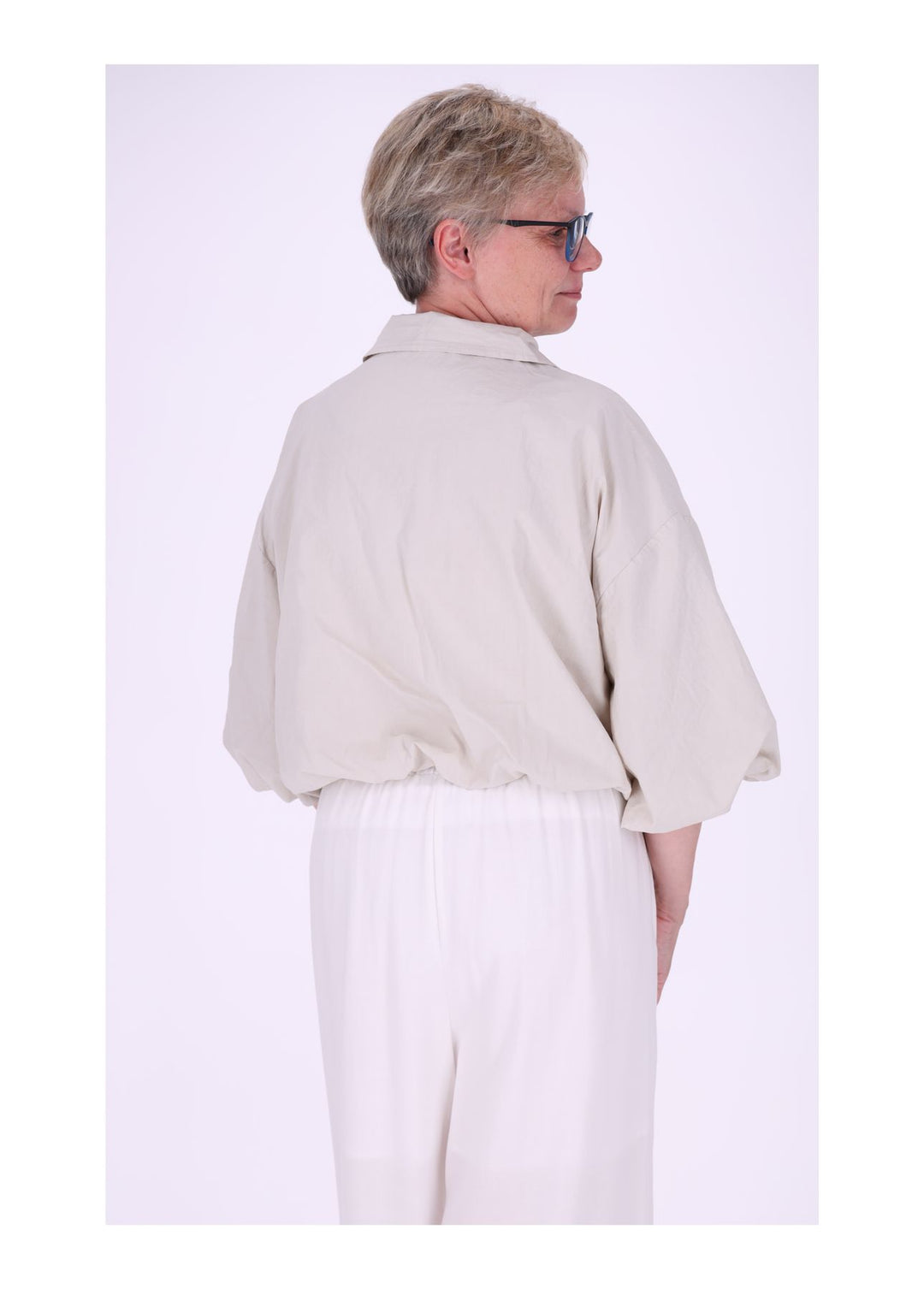 Jacke Damen 3/4 Arm Ballonärmel Gummizug im Bund