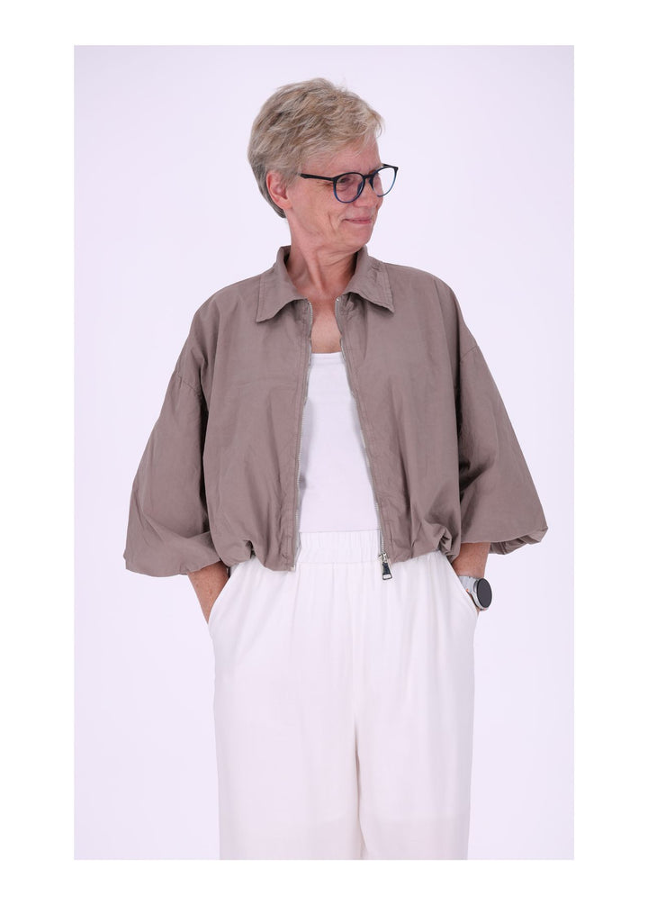 Jacke Damen 3/4 Arm Ballonärmel Gummizug im Bund