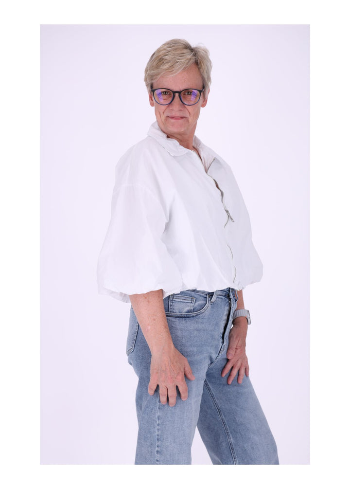 Jacke Damen 3/4 Arm Ballonärmel Gummizug im Bund