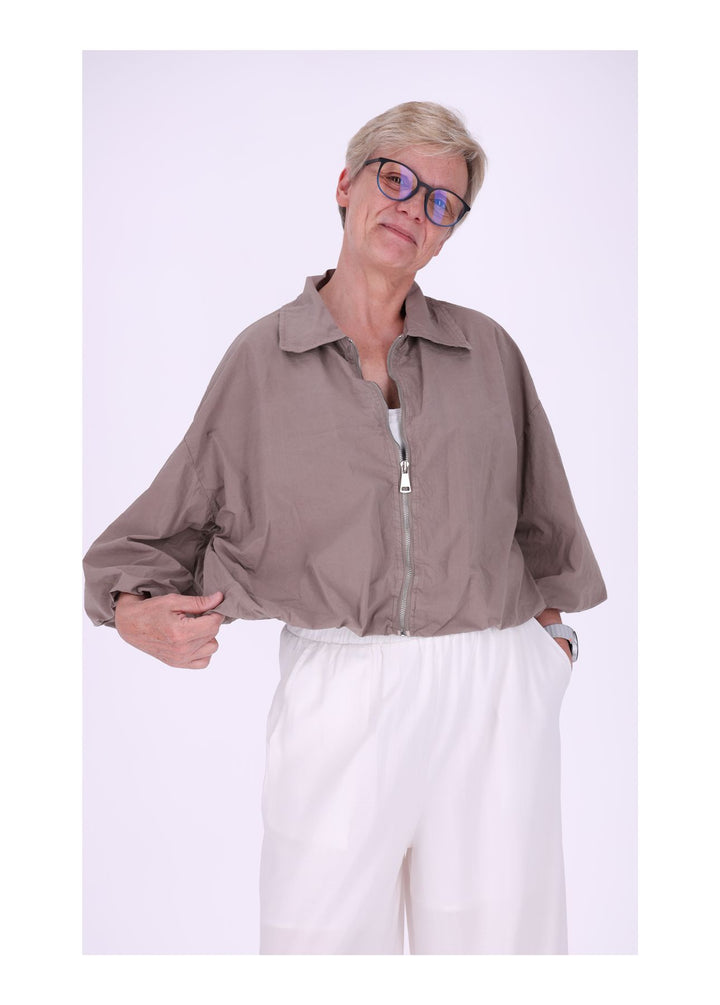 Jacke Damen 3/4 Arm Ballonärmel Gummizug im Bund