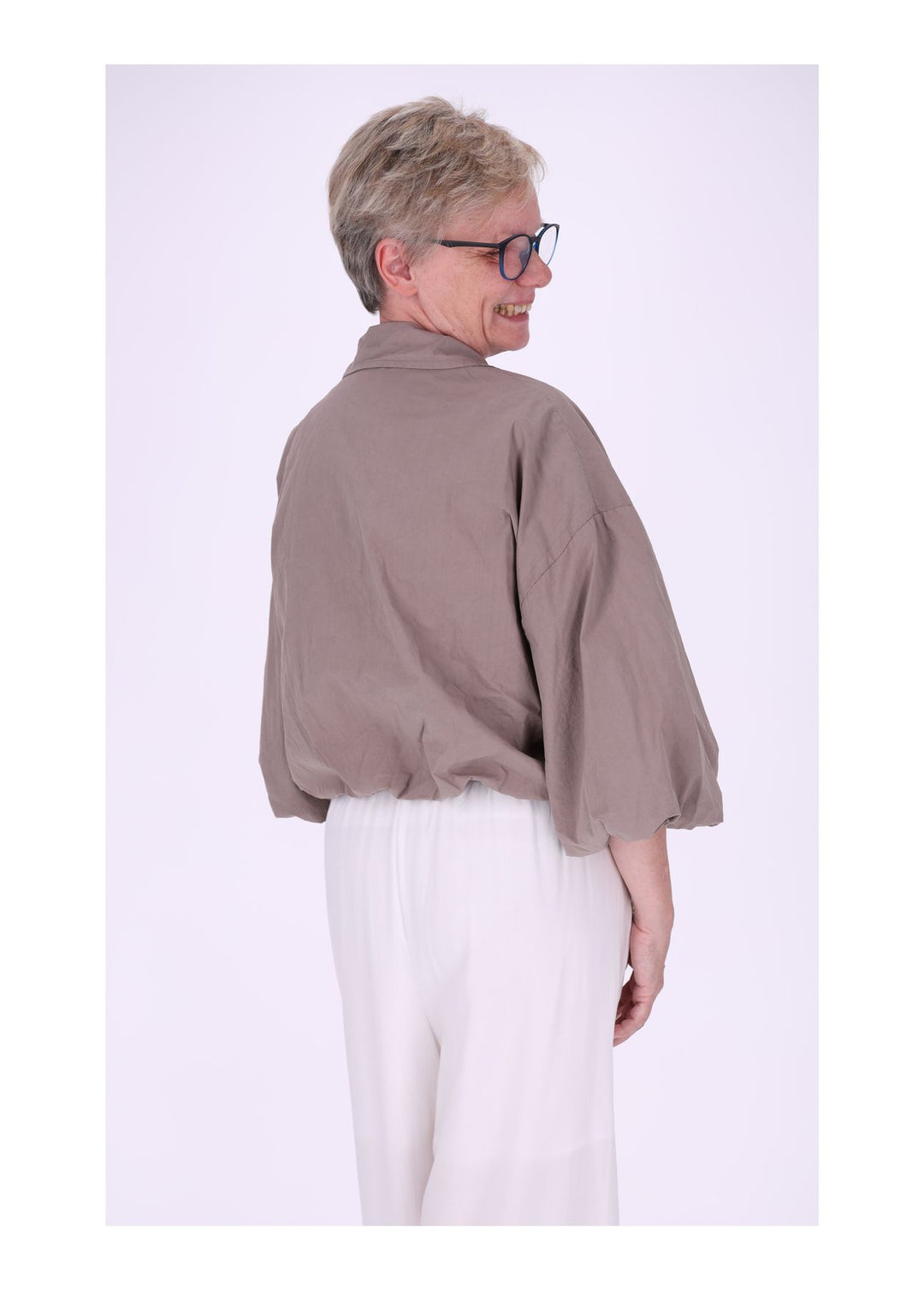 Jacke Damen 3/4 Arm Ballonärmel Gummizug im Bund