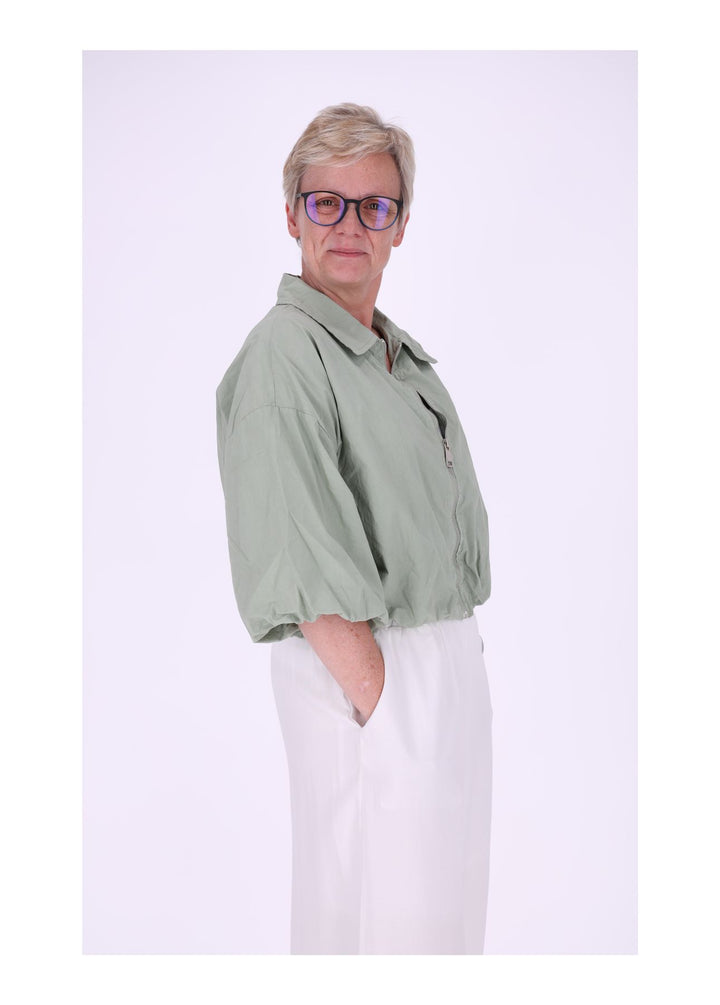 Jacke Damen 3/4 Arm Ballonärmel Gummizug im Bund
