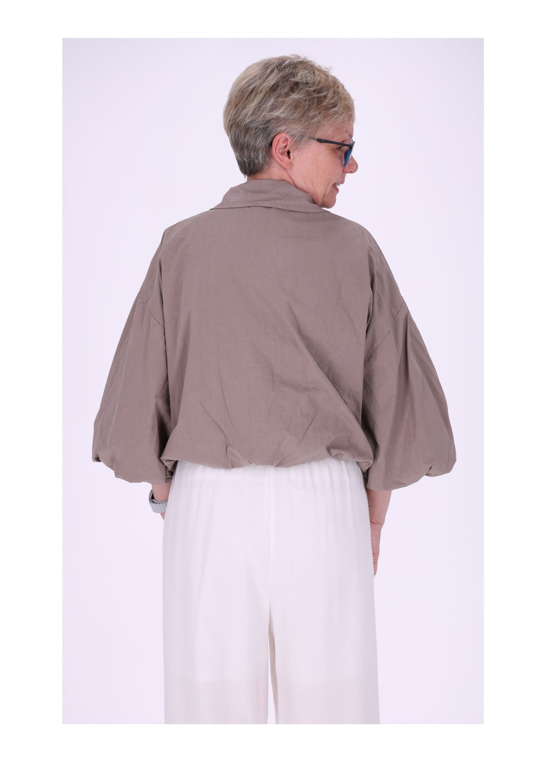Jacke Damen 3/4 Arm Ballonärmel Gummizug im Bund