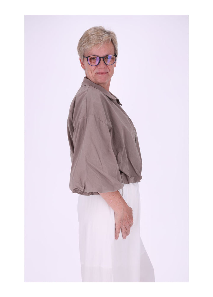 Jacke Damen 3/4 Arm Ballonärmel Gummizug im Bund