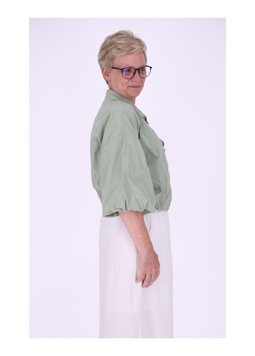 Jacke Damen 3/4 Arm Ballonärmel Gummizug im Bund