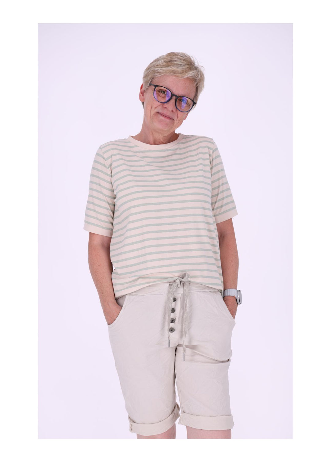 T-Shirt Damen AOP Ringel