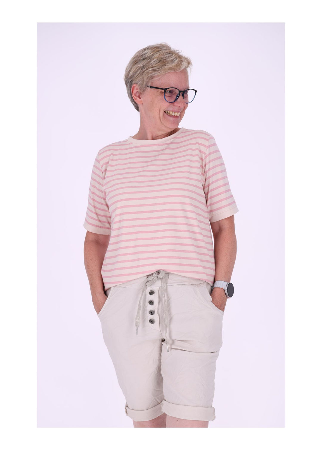 T-Shirt Damen AOP Ringel