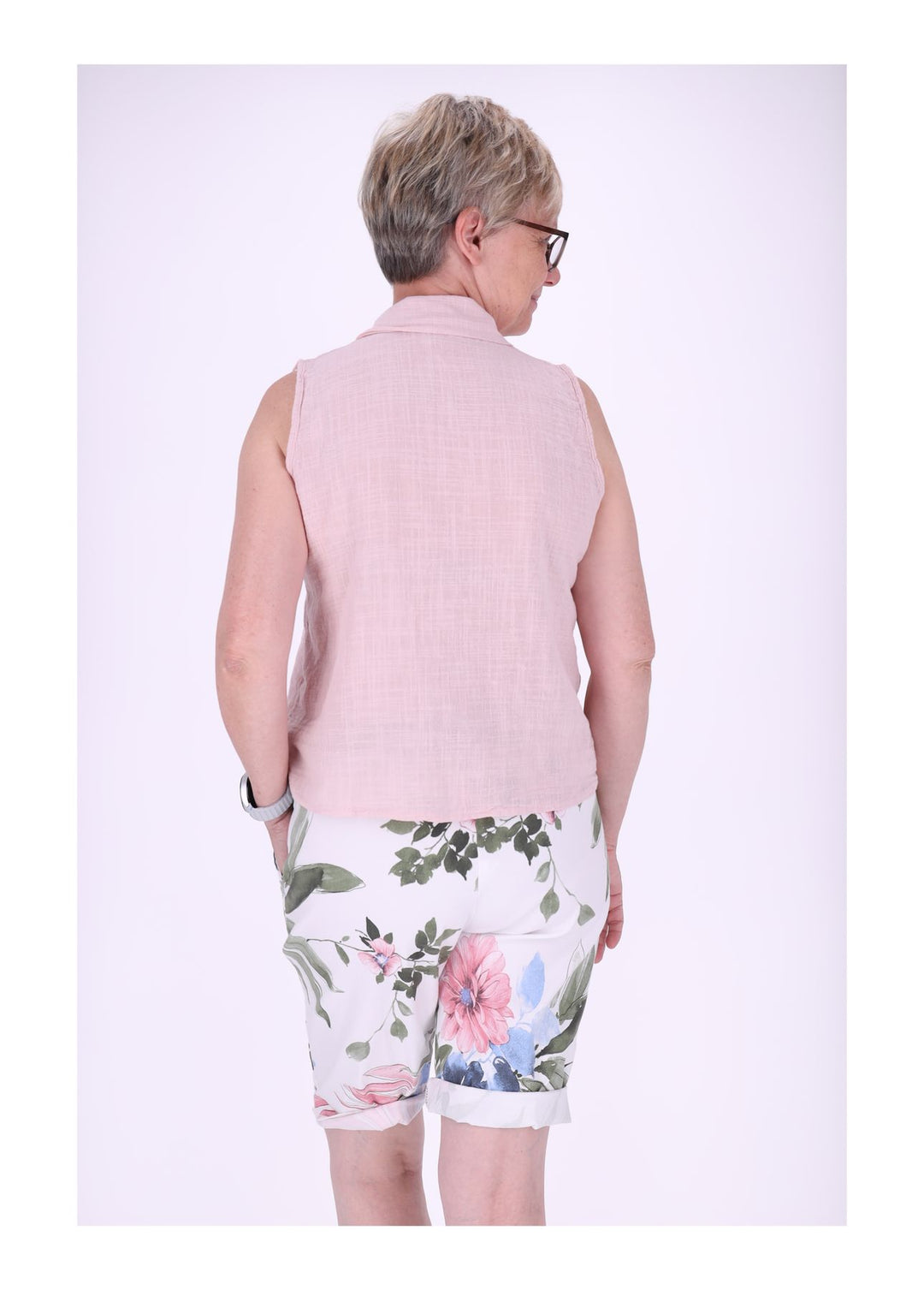 Bluse Damen Leinenmix ohne Arm