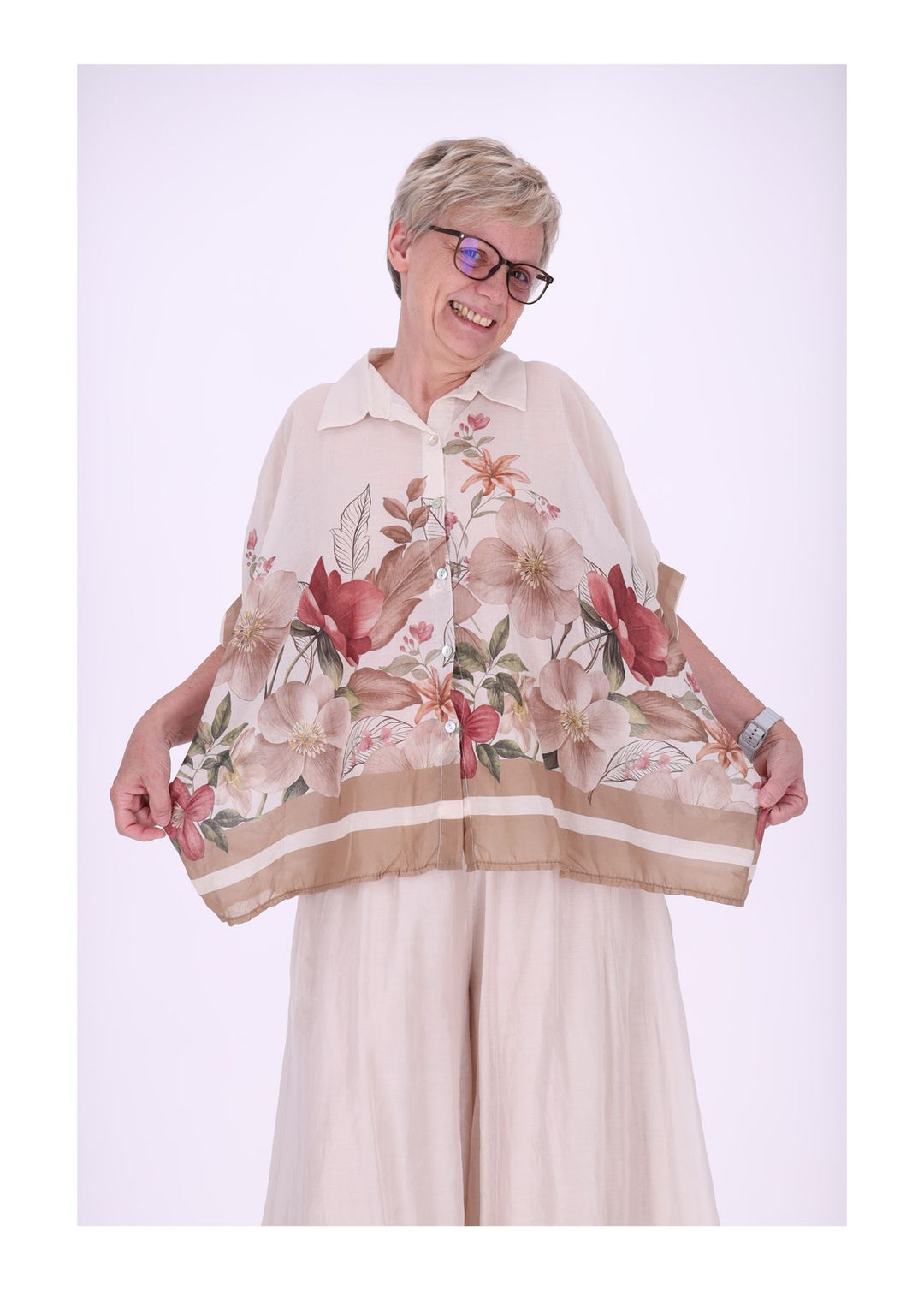Bluse Damen Baumwolle AOP