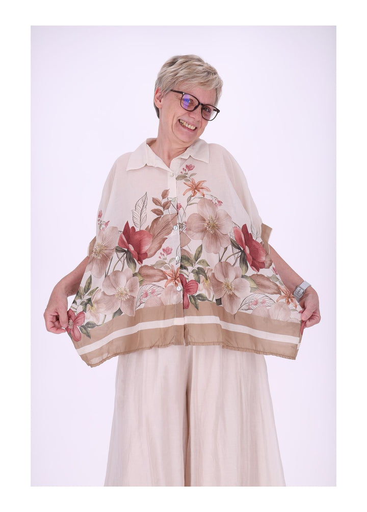 Bluse Damen Baumwolle AOP