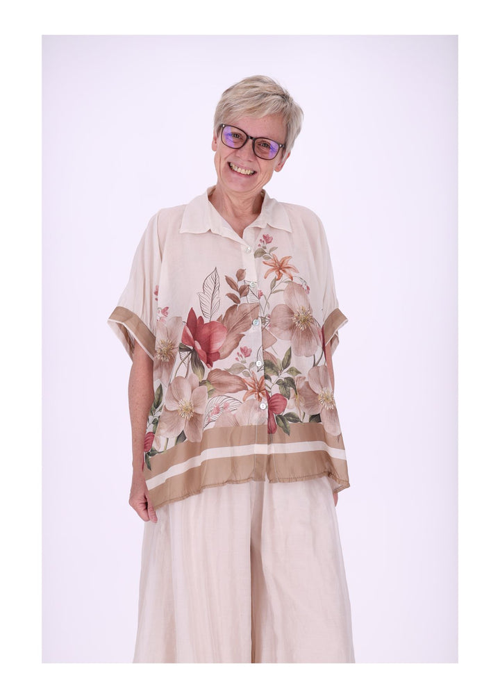 Bluse Damen Baumwolle AOP