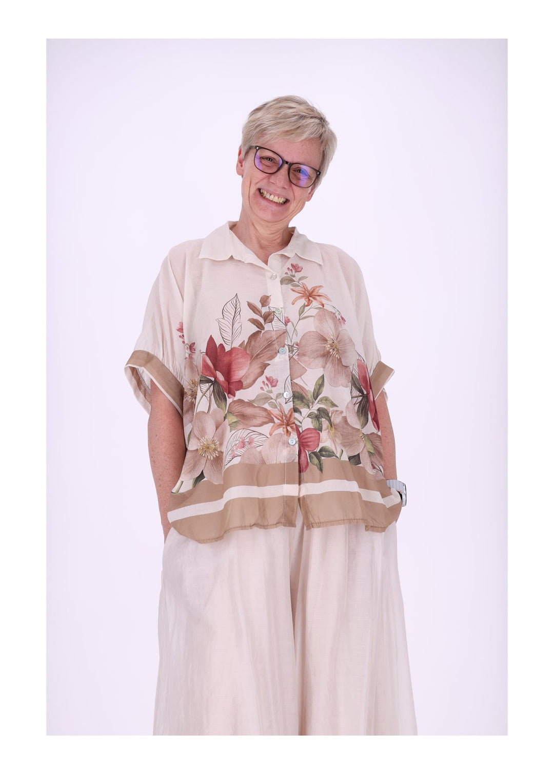 Bluse Damen Baumwolle AOP