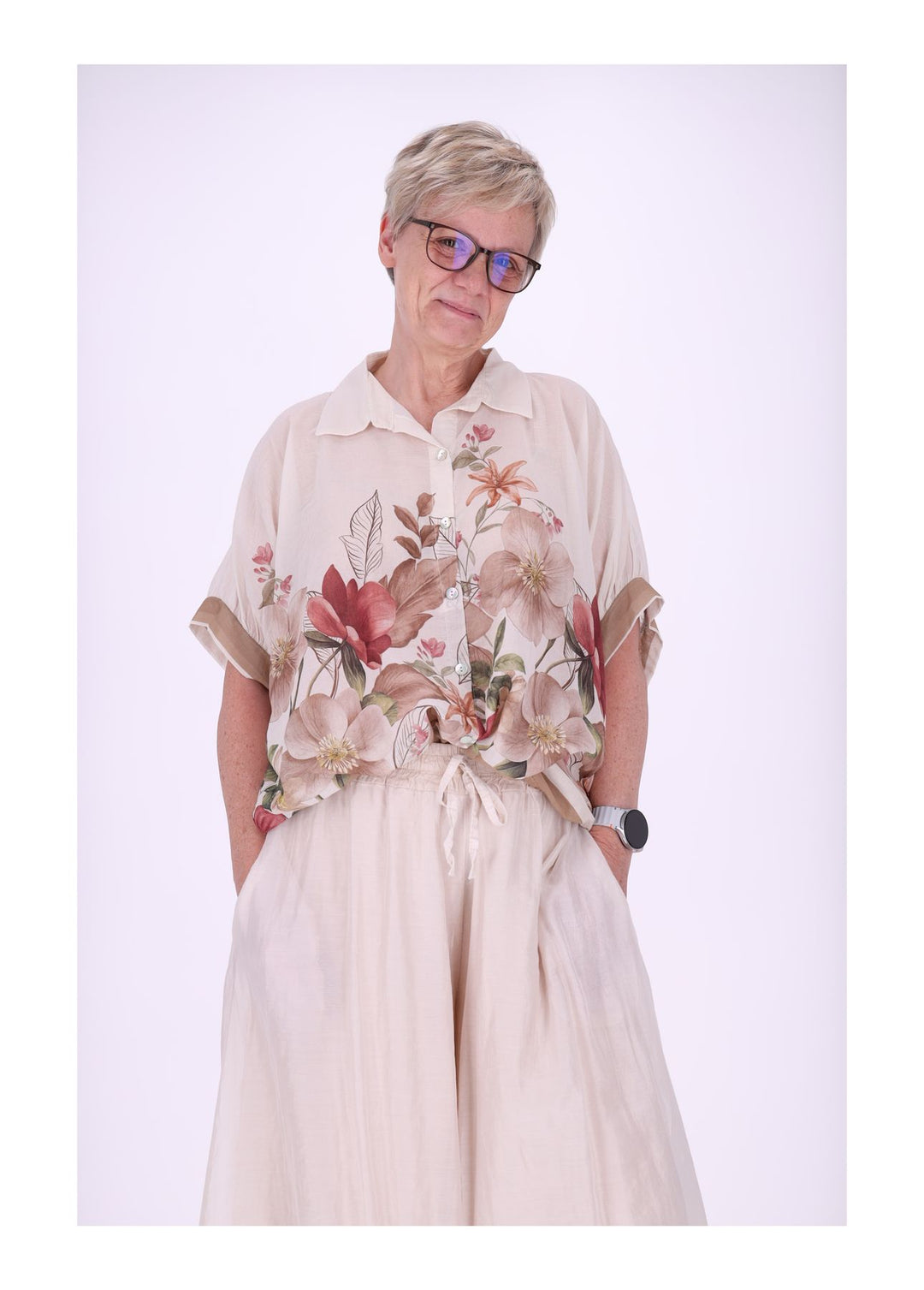 Bluse Damen Baumwolle AOP